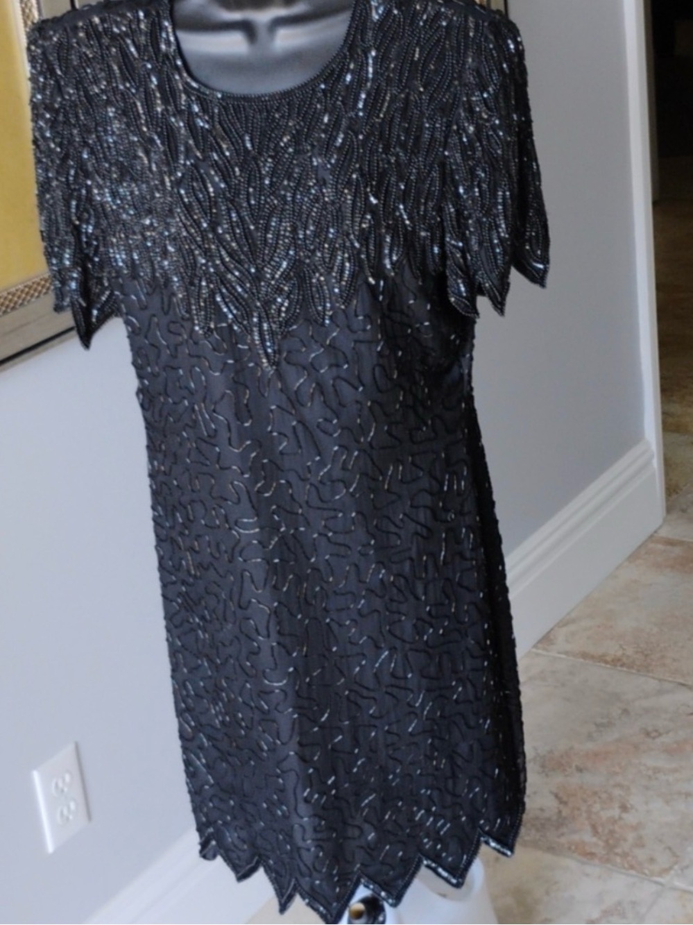 Laurence Kazar Black Beaded Dress